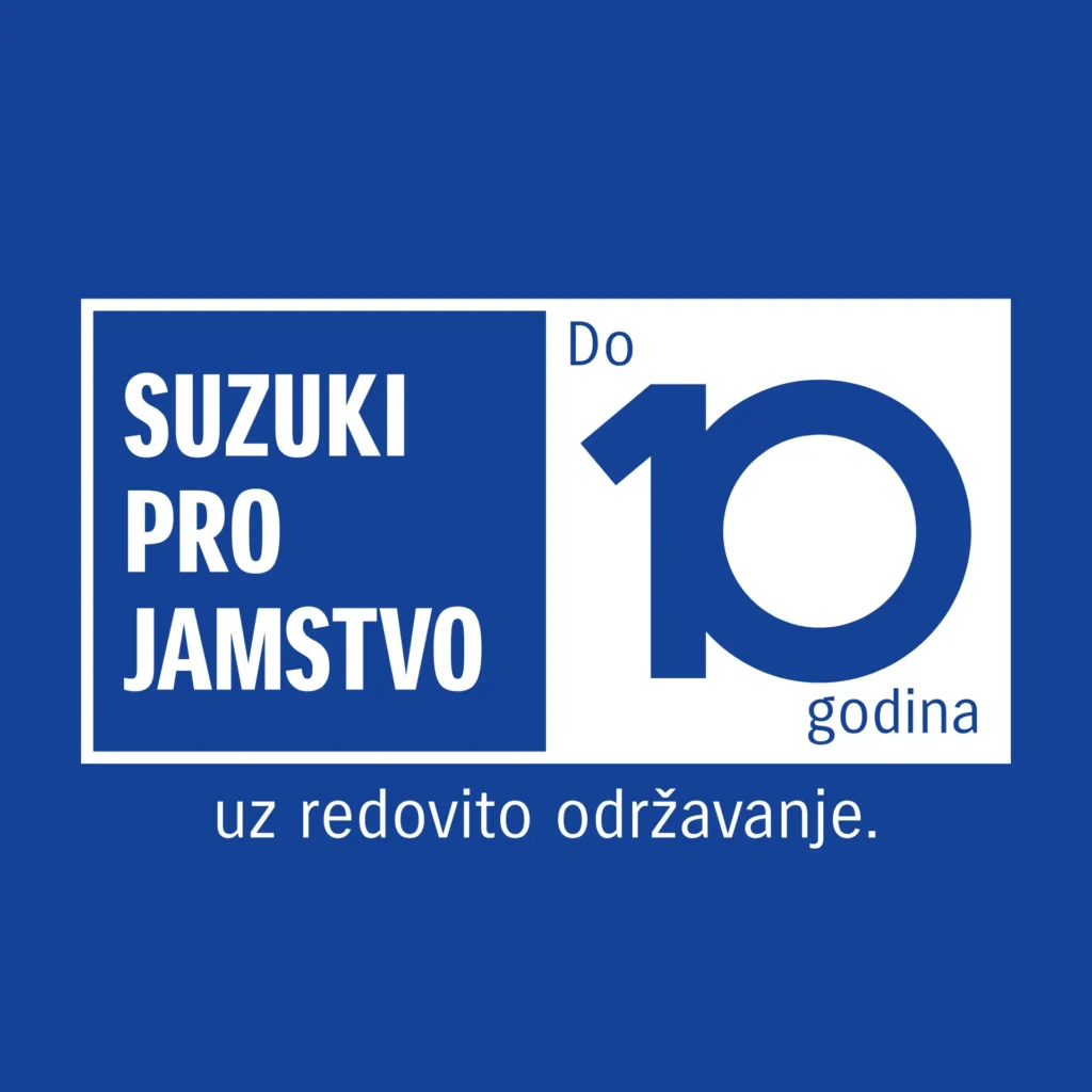 Uz Suzuki Pro, bezbrižnost dolazi u seriji. Uz redovno održavanje, moguće je ostvariti jamstvo do 10 godina ili 200.000 km. Nakon isteka osnovnog tvorničkog jamstva od 3 godine ili 100.000 km, uz redovito održavanje kod ovlaštenog Suzuki servisnog partnera možete ostvariti pravo na Suzuki Pro - program koji omogućuje zaštitu vašeg vozila do 10 godina starosti ili 200.000 km, ovisno o tome što prije nastupi. Suzuki Pro osmišljen je kako bi vlasnicima Suzuki vozila pružio dodatnu sigurnost i podršku i nakon isteka osnovnog tvorničkog jamstva. Program se aktivira nakon obavljenog redovnog održavanja koje ispunjava uvjete programa, a zaštita se nastavlja uz redovito servisiranje u ovlaštenoj Suzuki servisnoj mreži. Suzuki Pro vrijedi uz ispunjenje uvjeta programa. Opseg pokrića, uvjeti aktivacije, iznimke i trajanje zaštite definirani su Općim uvjetima Suzuki Pro jamstva.